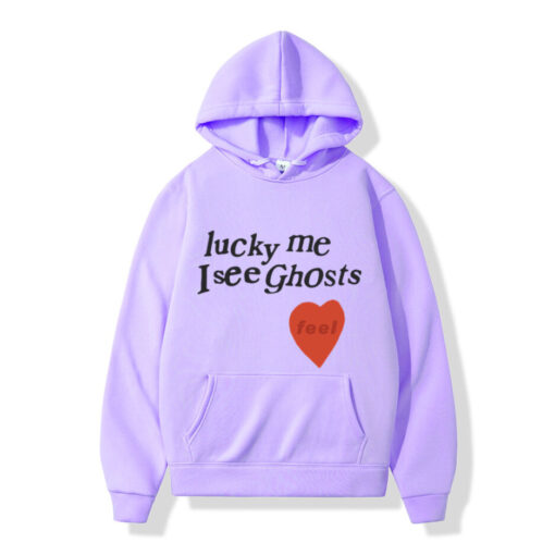 Lucky Me I See Ghosts Light Purple Hoodie