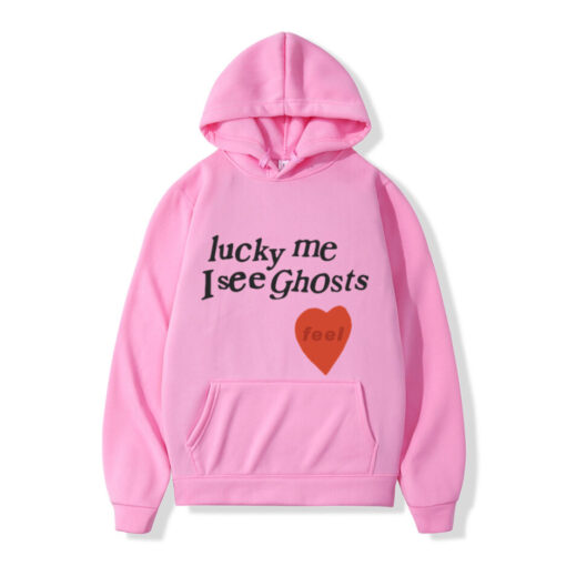 Lucky Me I See Ghosts Pink Hoodie
